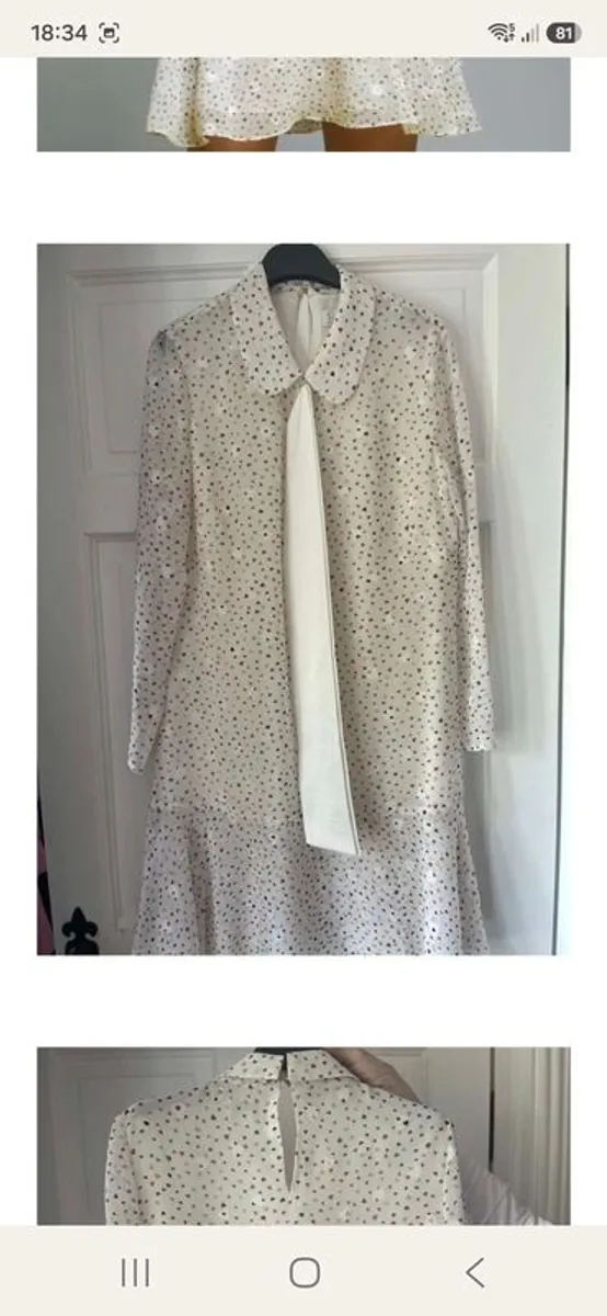 Sisters by Caroline Kilkenny  Cream & Teal Heart Print Dress - Image 3