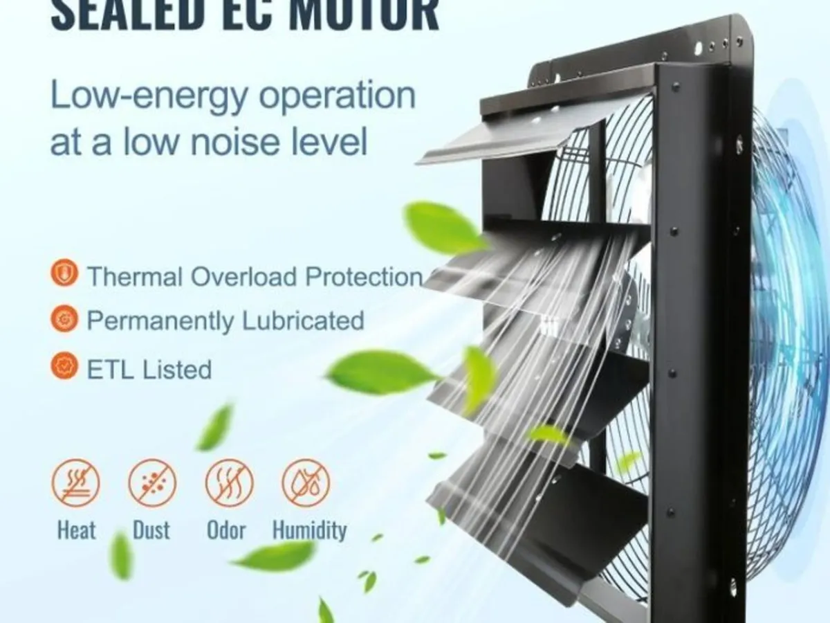 16-Inch Metal Exhaust Fan with Temperature & Humid - Image 4