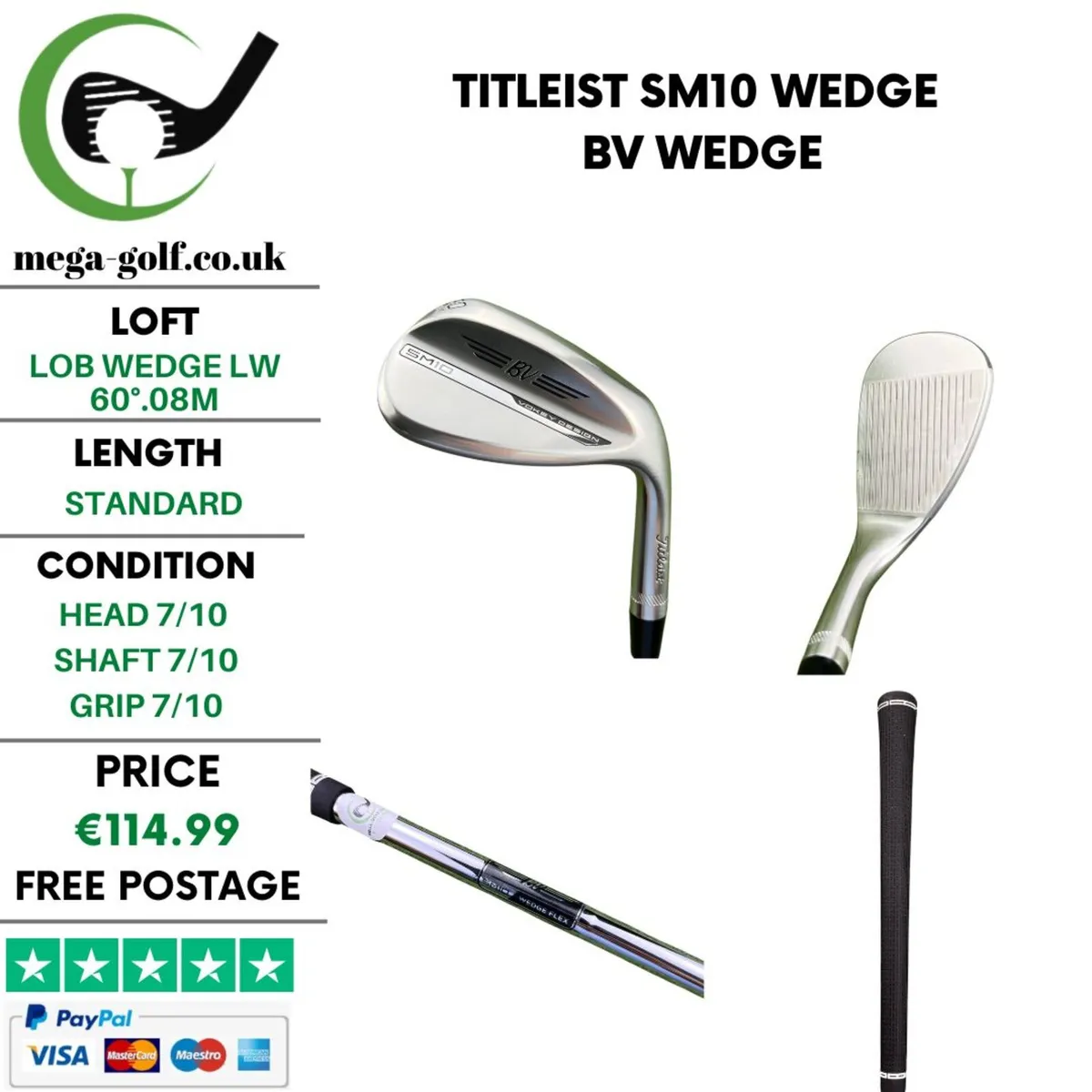 Titleist SM10 Wedge Lw 60°.08M / Bv Wedge - Image 1
