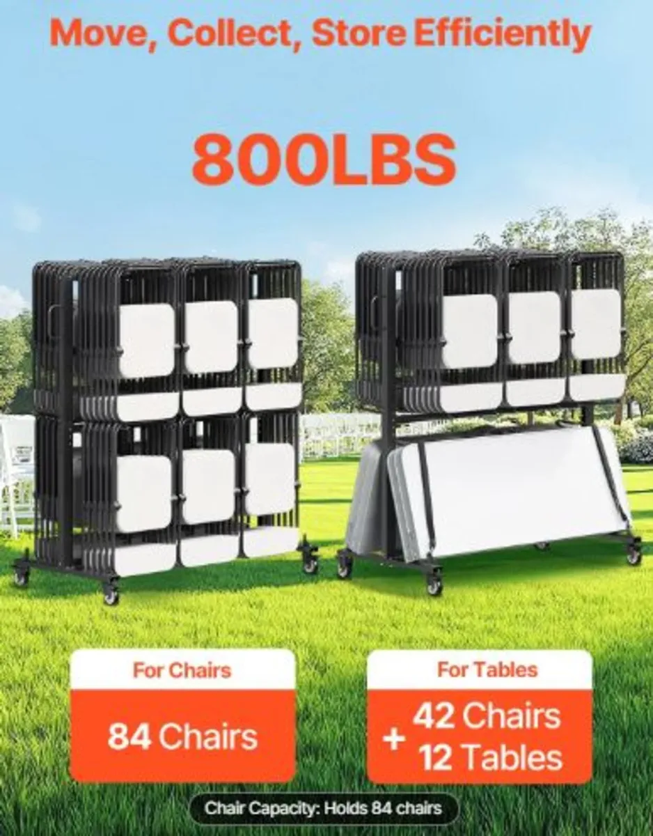 Folding Chair Rack, 800 LBS Capacity, Heavy-duty - Image 2