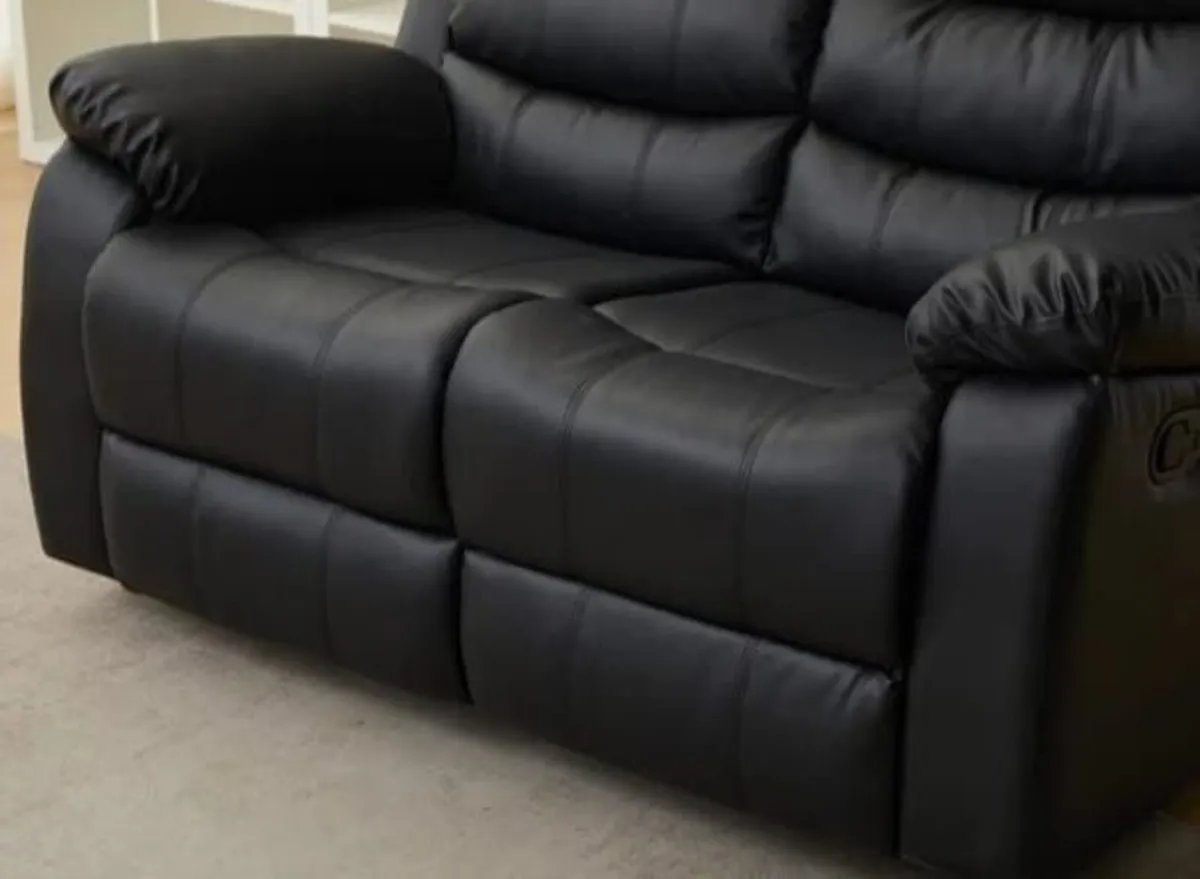 🛋️2-Seater Recliner Sofa – Black - Image 3