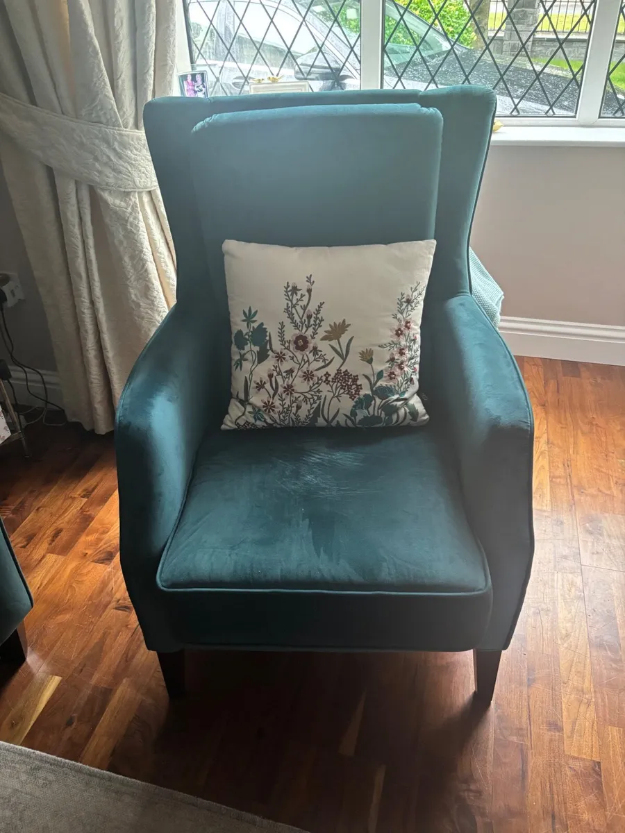2 seater couch and Queen Anne armchair - Image 2