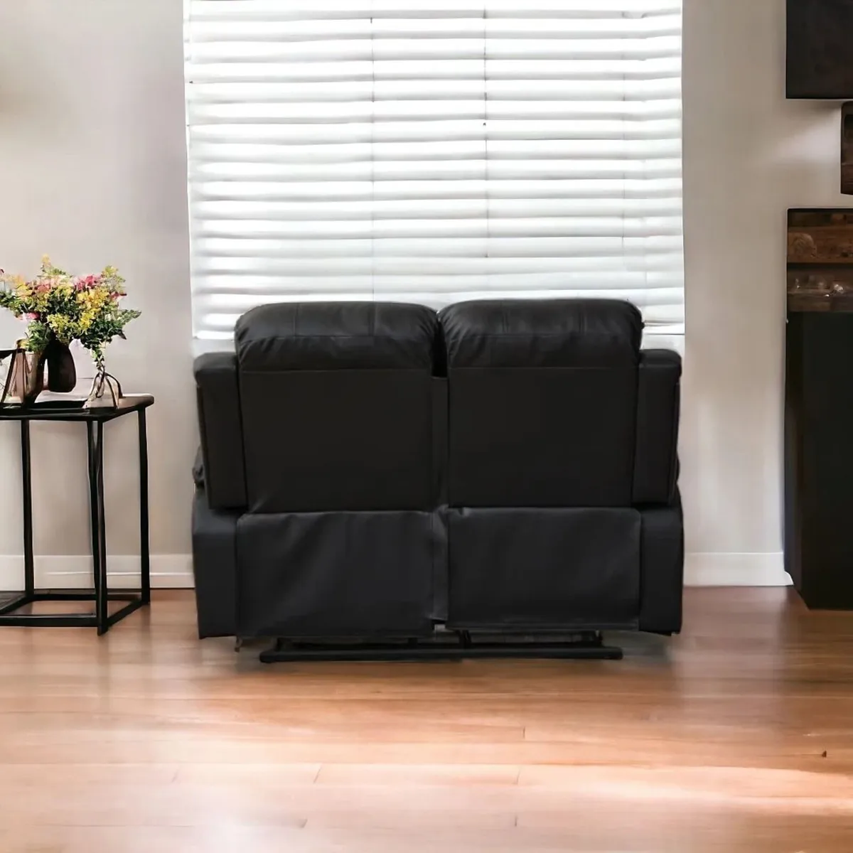 🛋️2-Seater Recliner Sofa – Black - Image 3