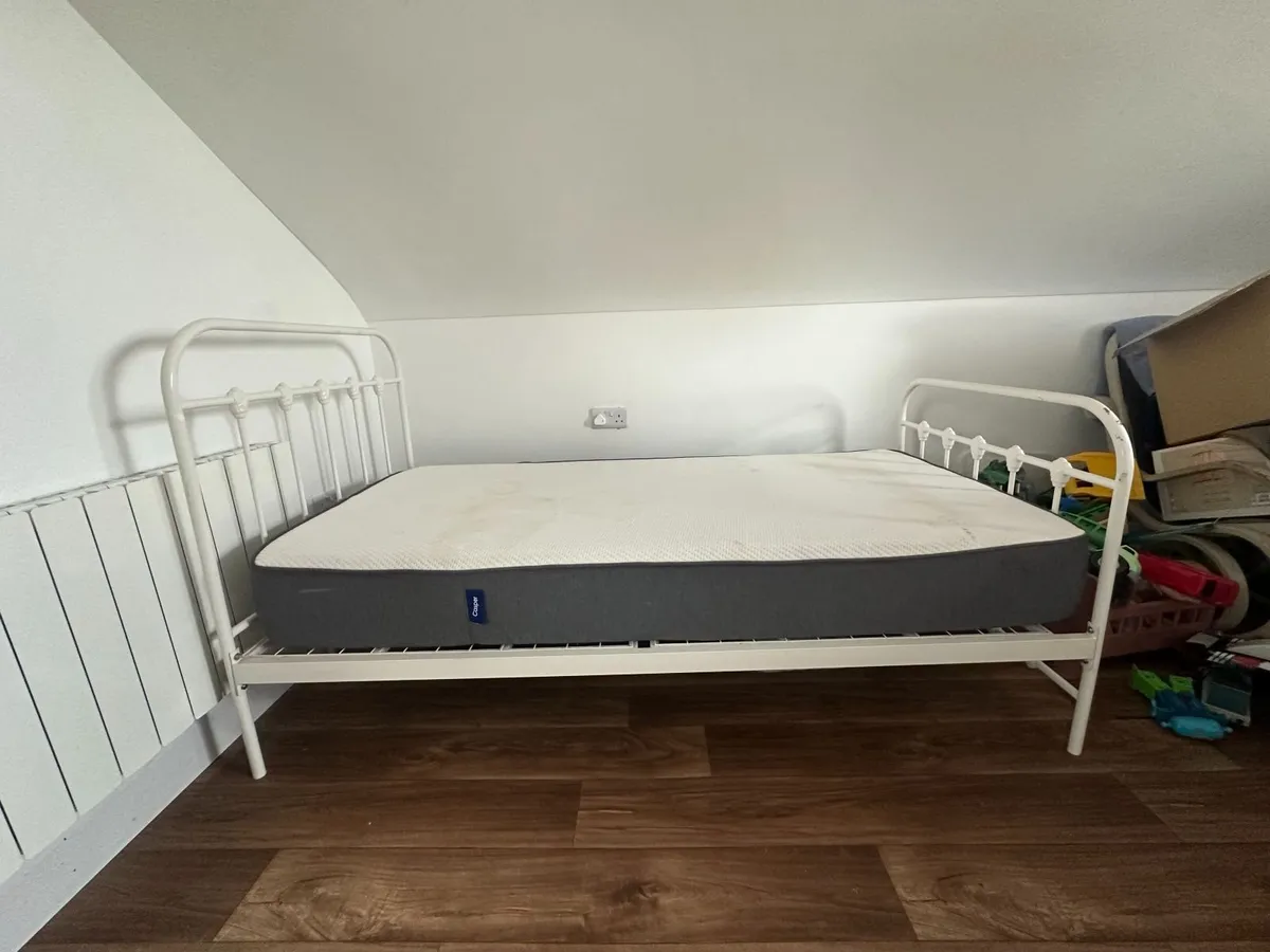 Single Bed Frame and Casper Mattress - Image 1