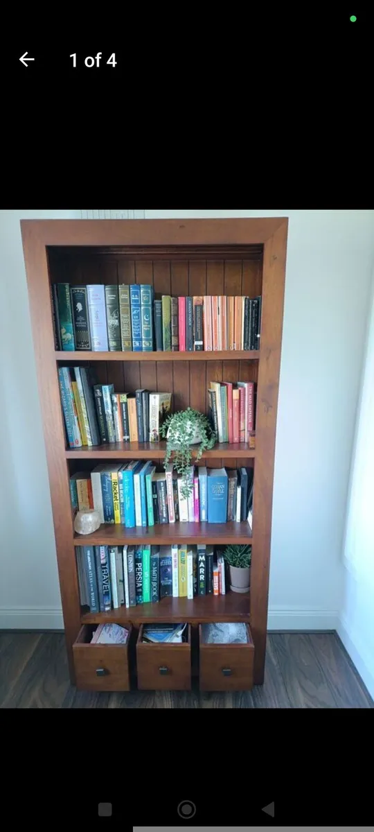 Wooden bookcase with drawers - Image 1