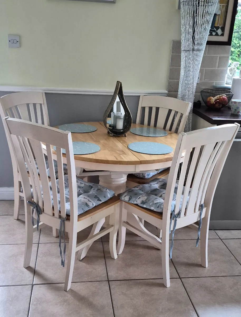 Table and chairs, two seater couch - Image 2