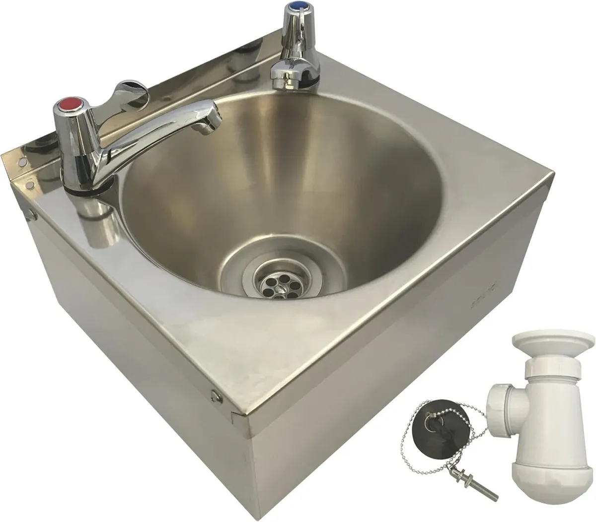 Stainless Steel Hand Wash Basin Sink Lever Taps - Image 1