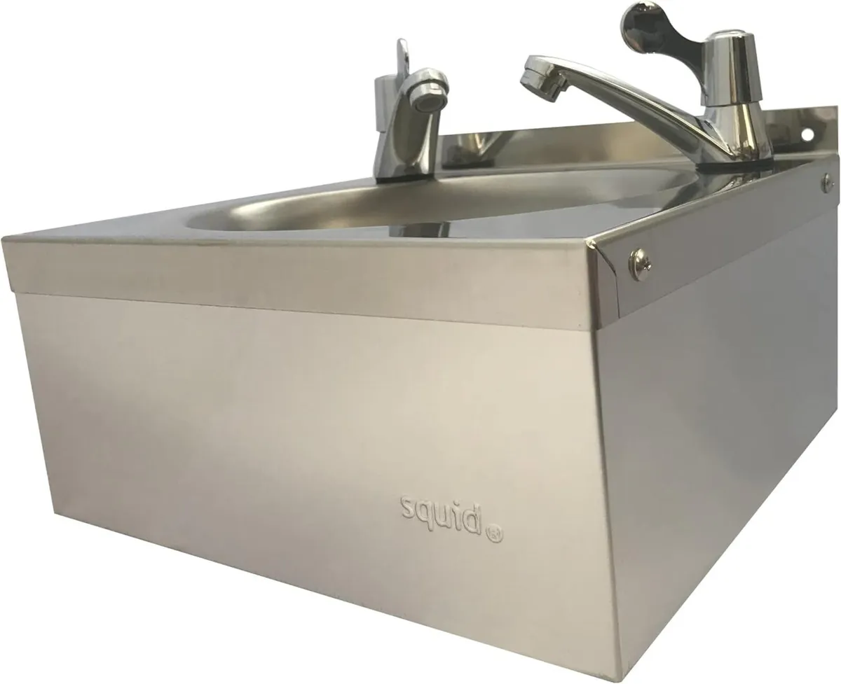 Stainless Steel Hand Wash Basin Sink Lever Taps - Image 3