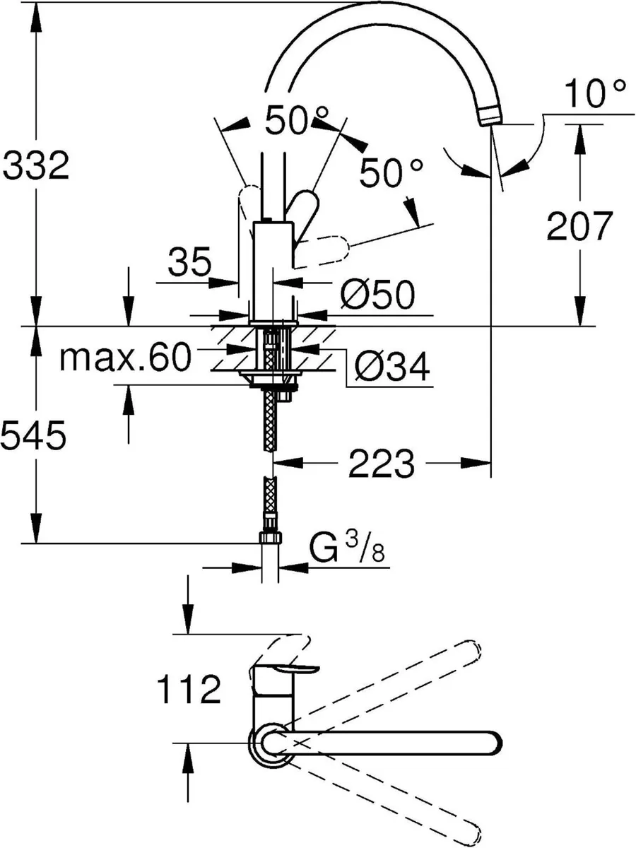 Bauedge Single Lever Kitchen Mixer Tap - Image 3