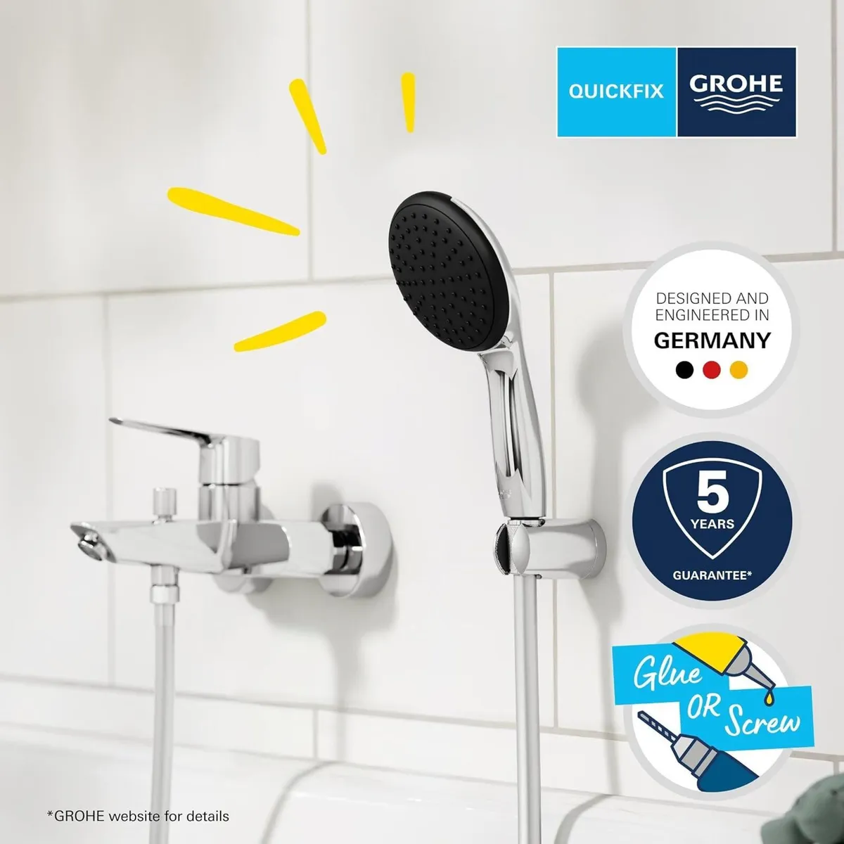 Essence Floor-Mounted Bath Filler Tap Set Chrome - Image 3