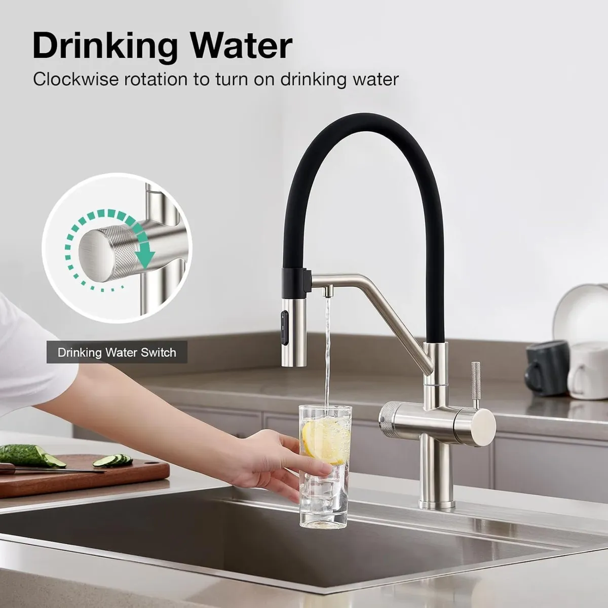 3 Way Kitchen Sink Tap with Pull Down - Image 4