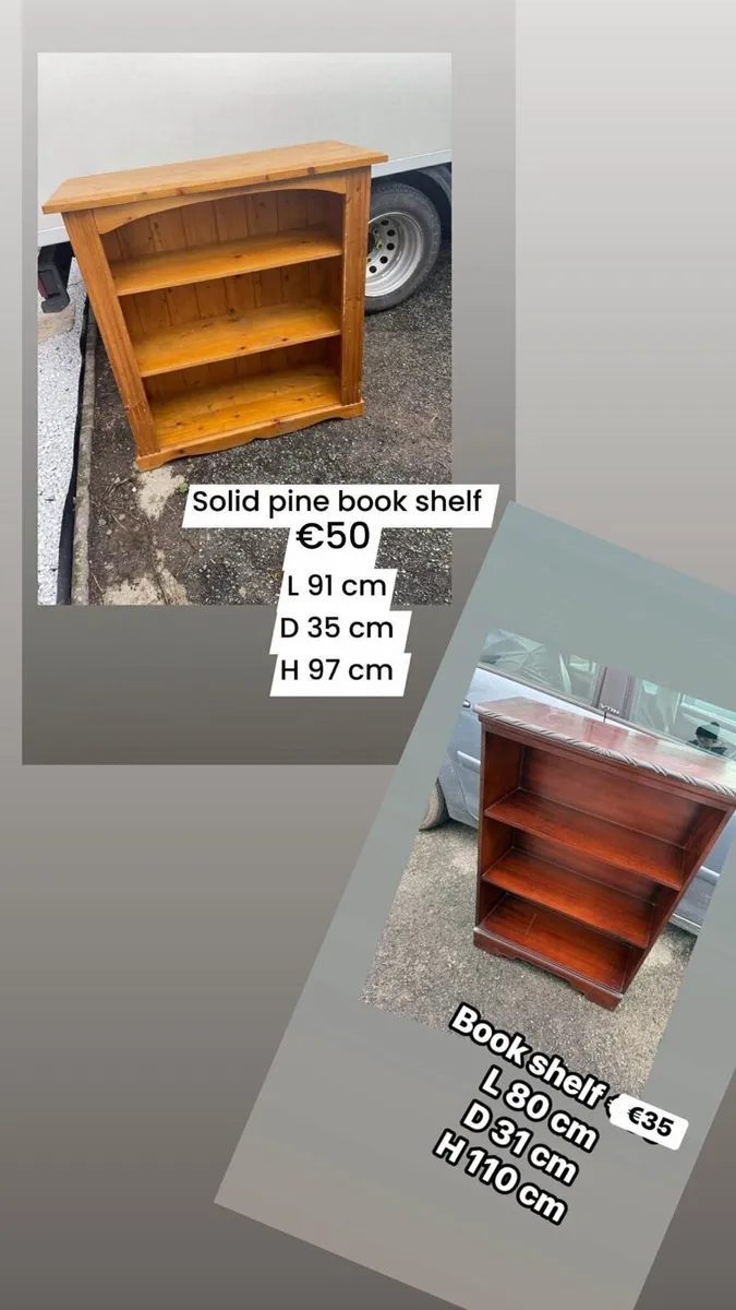 2 wooden book shelfs for sale - Image 1