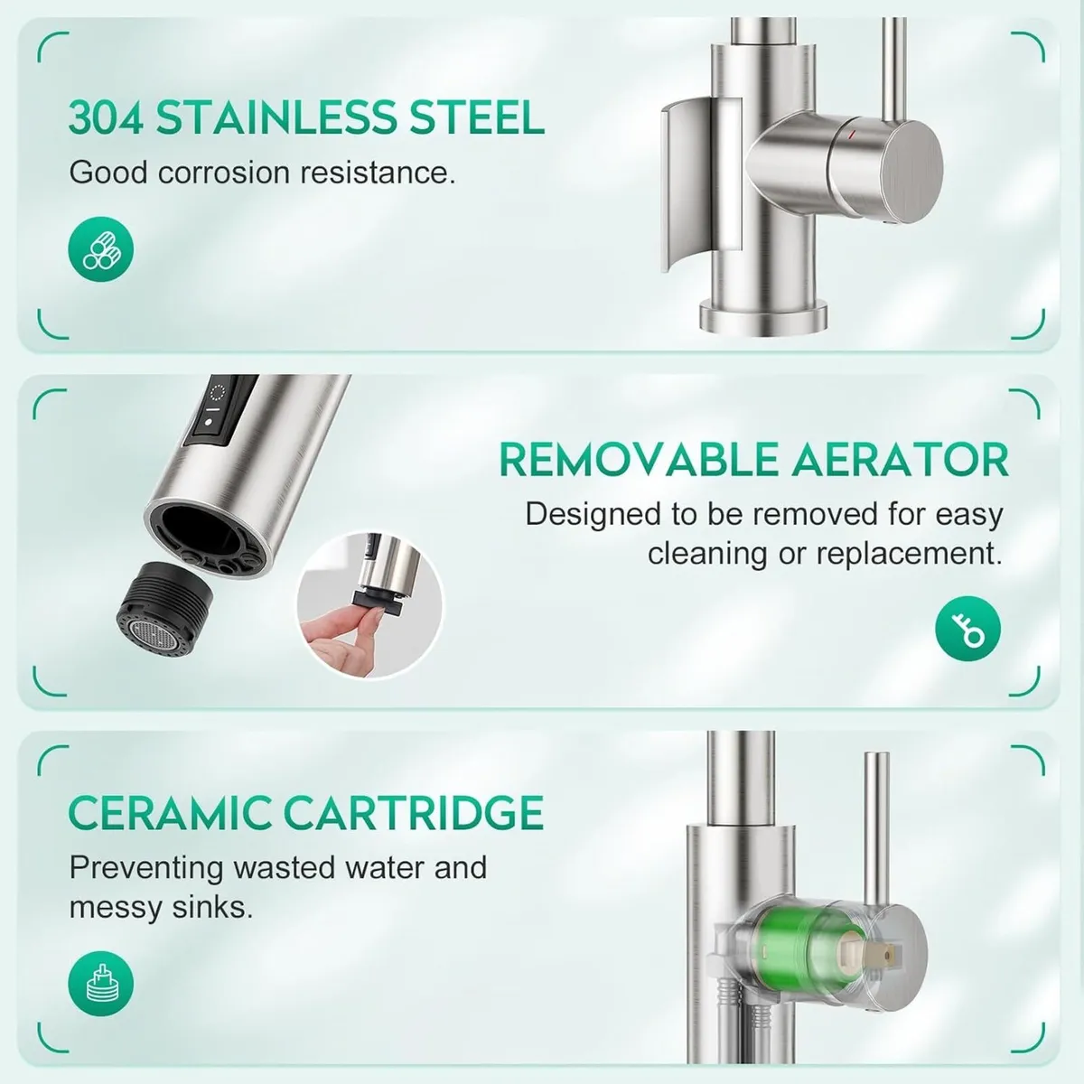 3 Way Filtered Water Tap Swivel Single Handle - Image 4