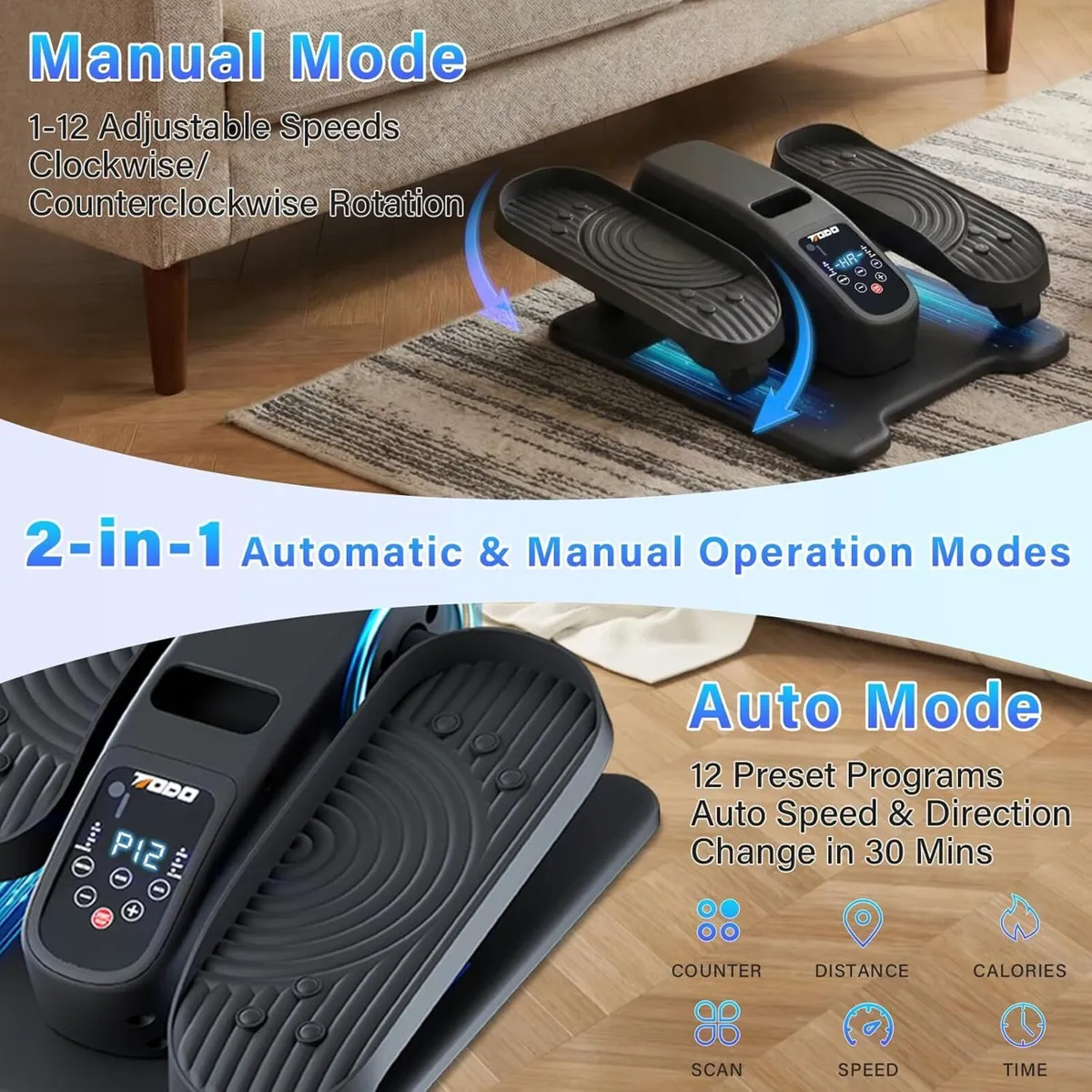 Mini Under Desk Elliptical Machine Pedal Exerciser - Image 3