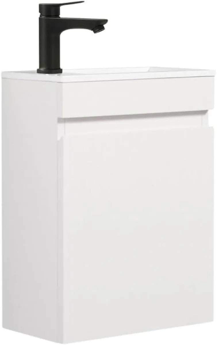400MM Wall Hung Cloakroom Vanity Unit with Basin - Image 1