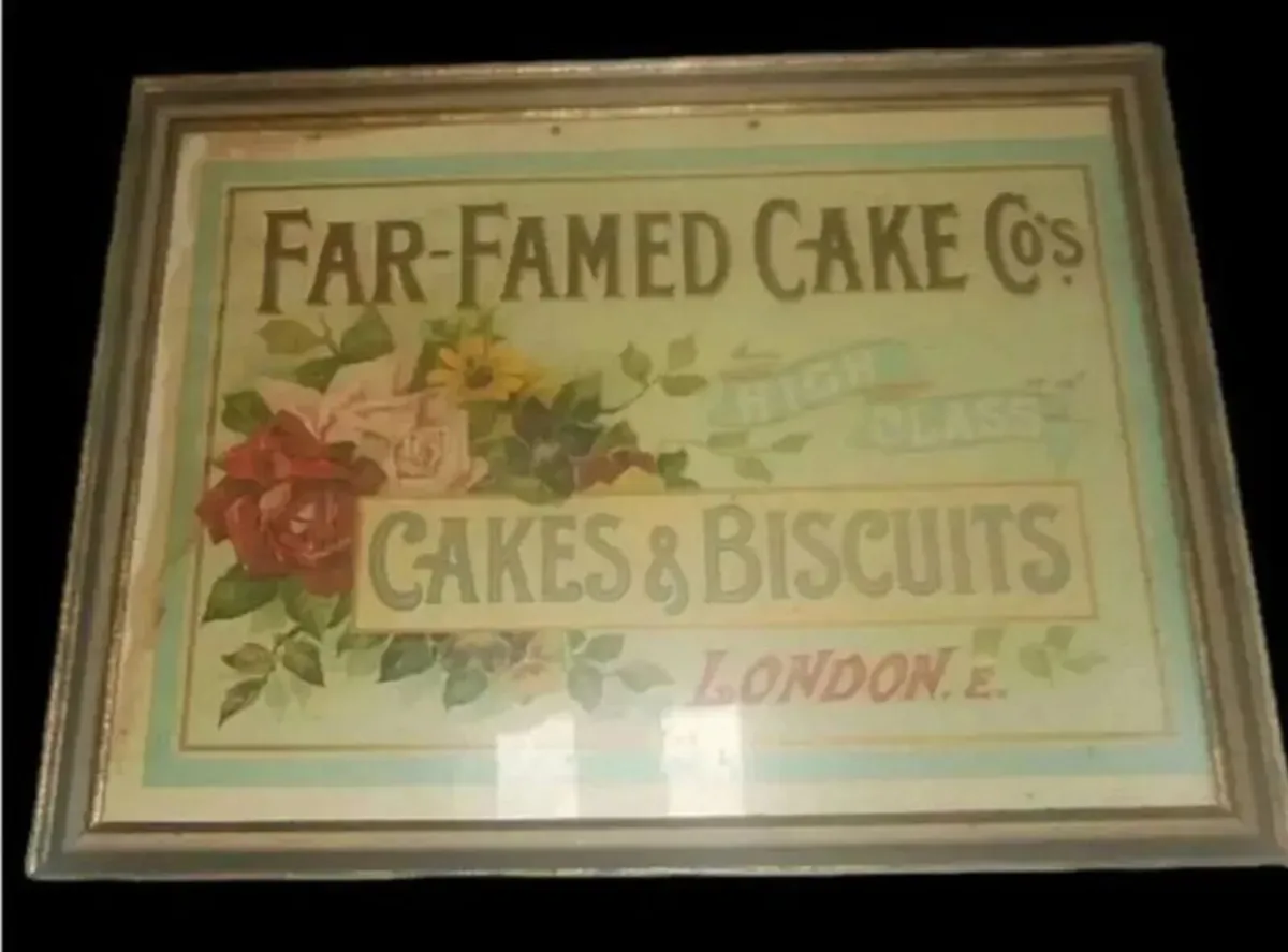 Vintage Framed 'Far Famed Cake Co' Ad - Image 3