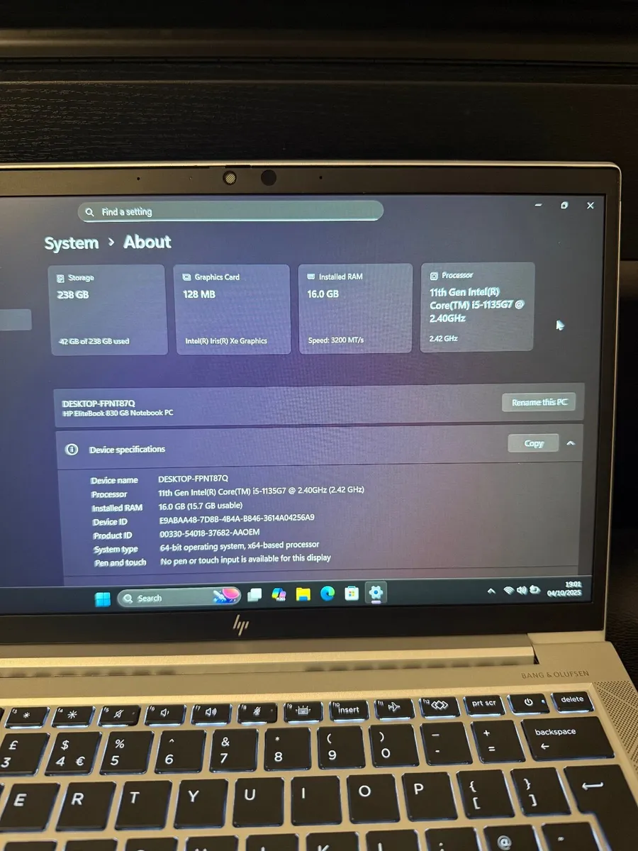 HP EliteBook 830 G8 Laptop i5/16GB/256SSD/FHD - Image 4