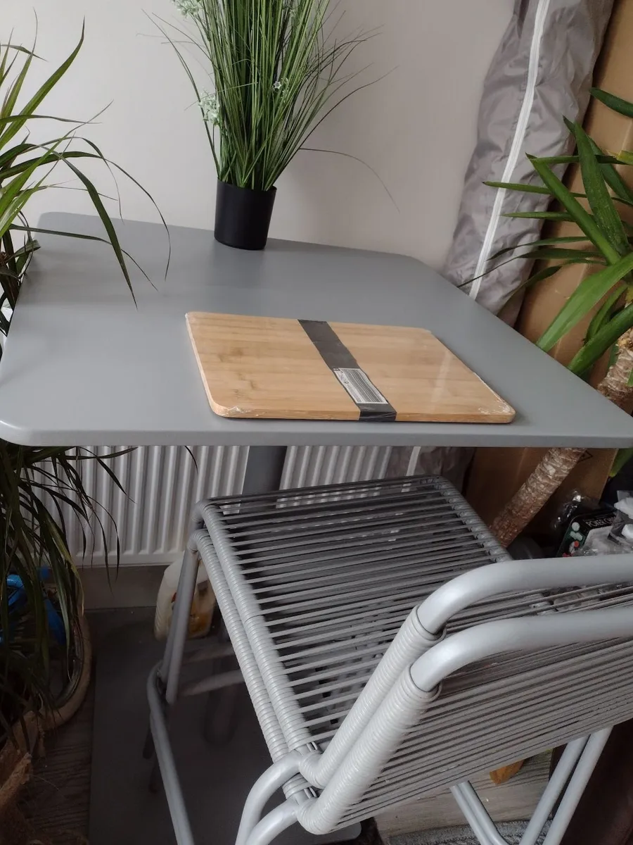 New grey steel kitchen bar table - Image 4