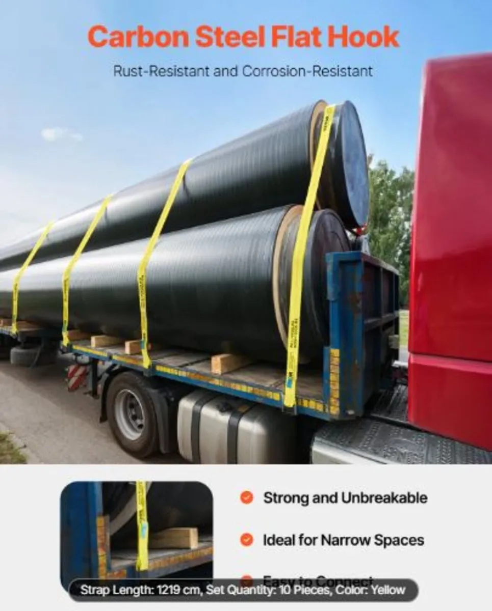 Winch Straps, 10.2 cmx12.2 m,2722kg Load Capacity - Image 3
