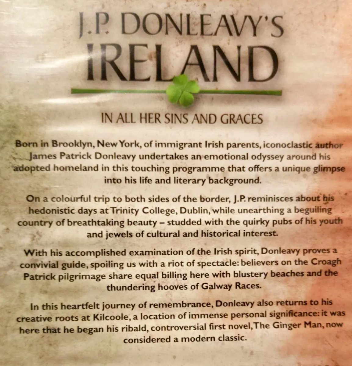 J.P. DONLEAVY'S IRELAND (DVD). - Image 3
