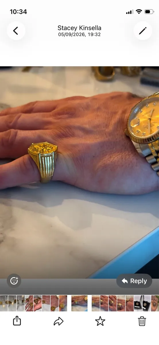 2 9ct gold plated sovereign rings - Image 1