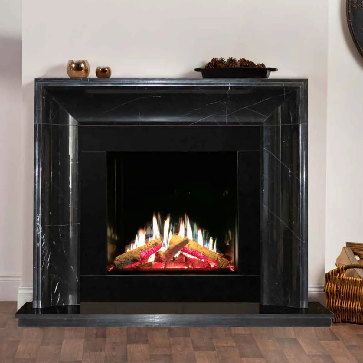 Black marble fireplace surround 54'' - Begamo Nero - Image 1