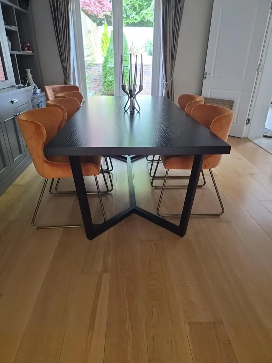 Large Contemporary Dark Wood 8-Seater Dining Table - Image 1