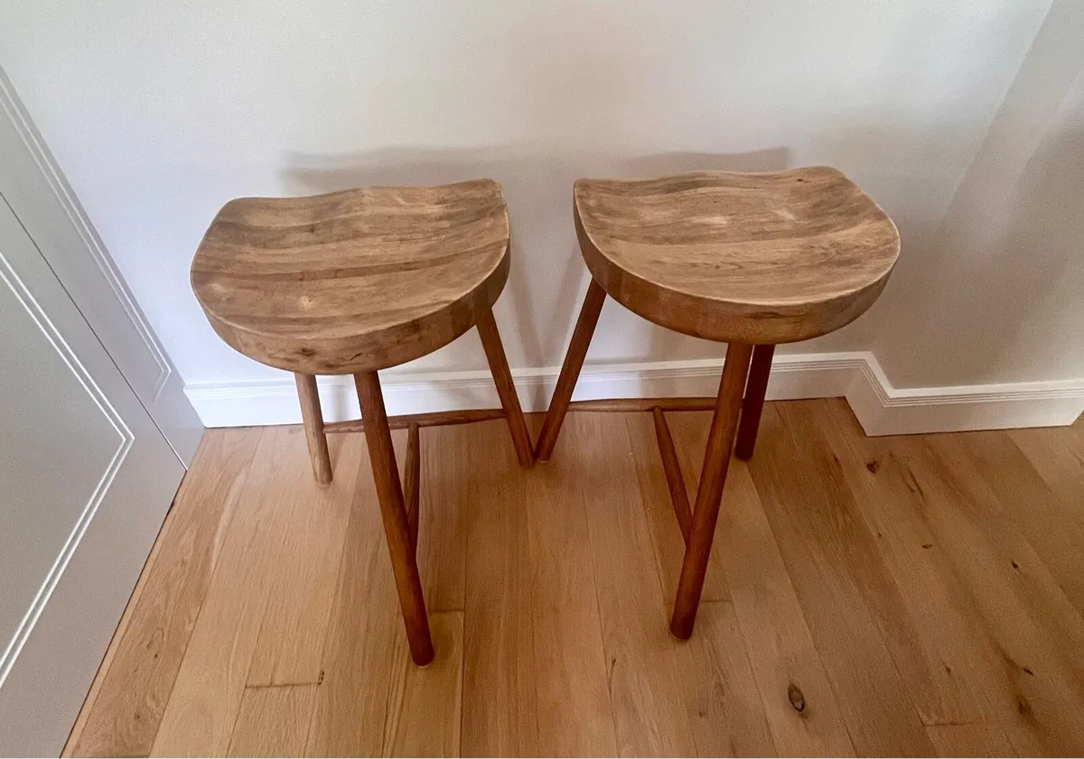 Bar stool solid Oak - Image 2