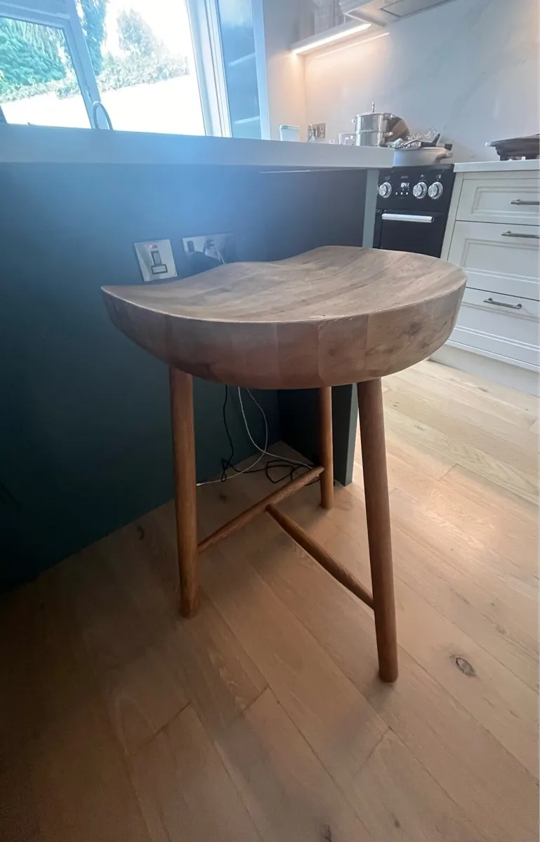 Bar stool solid Oak - Image 3