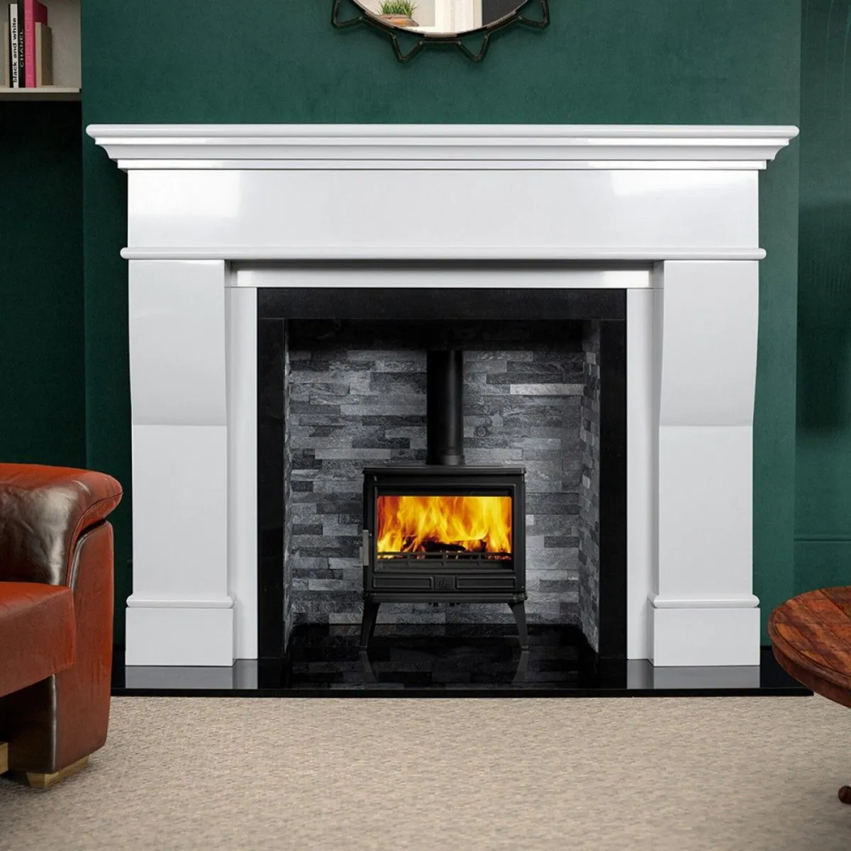 Estada Polar White Marble Fireplace Surround - Image 1