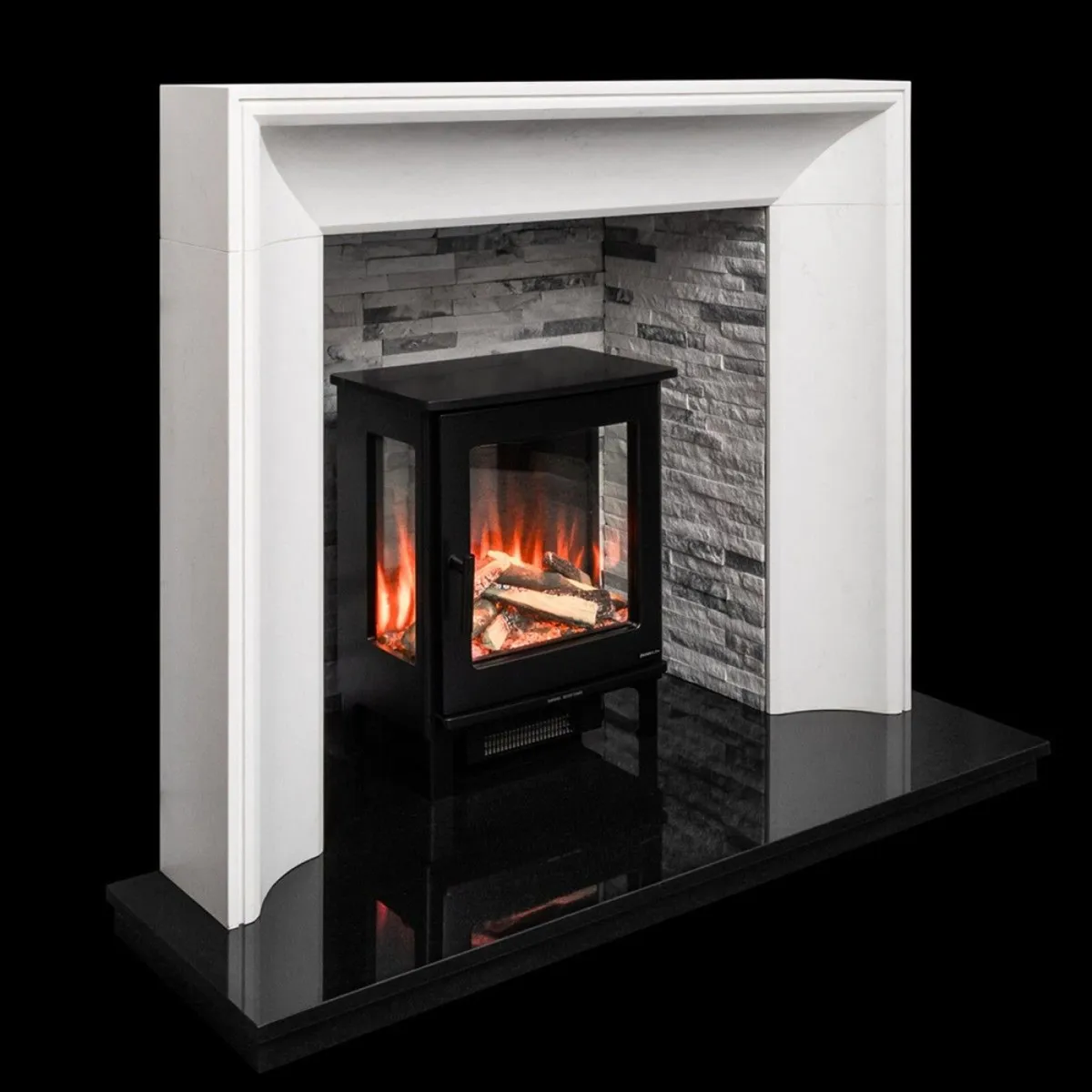 Gatsby 54'' Honed White Fireplace - Image 1