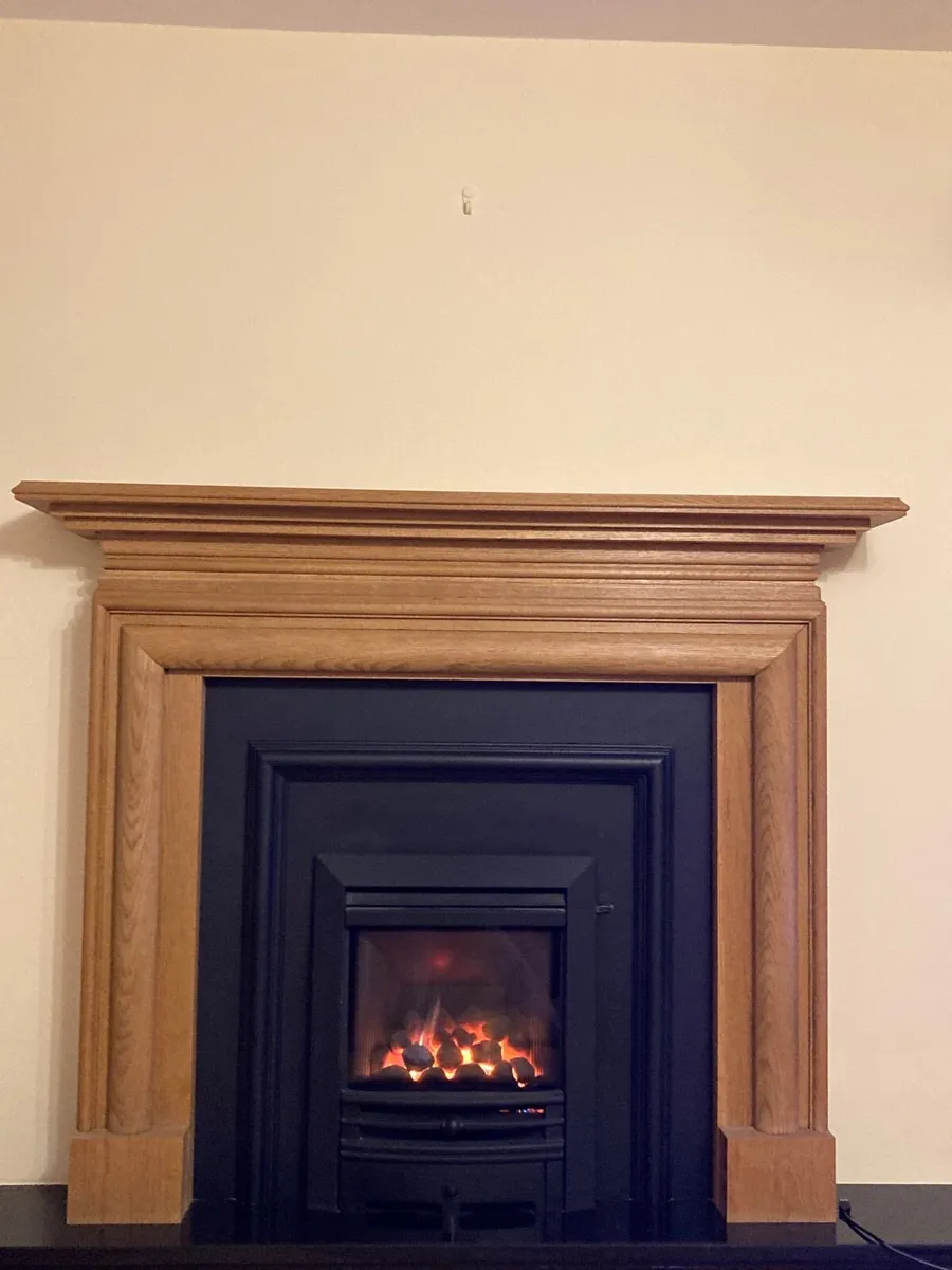 Gas Fire and solid wood surround - Image 1
