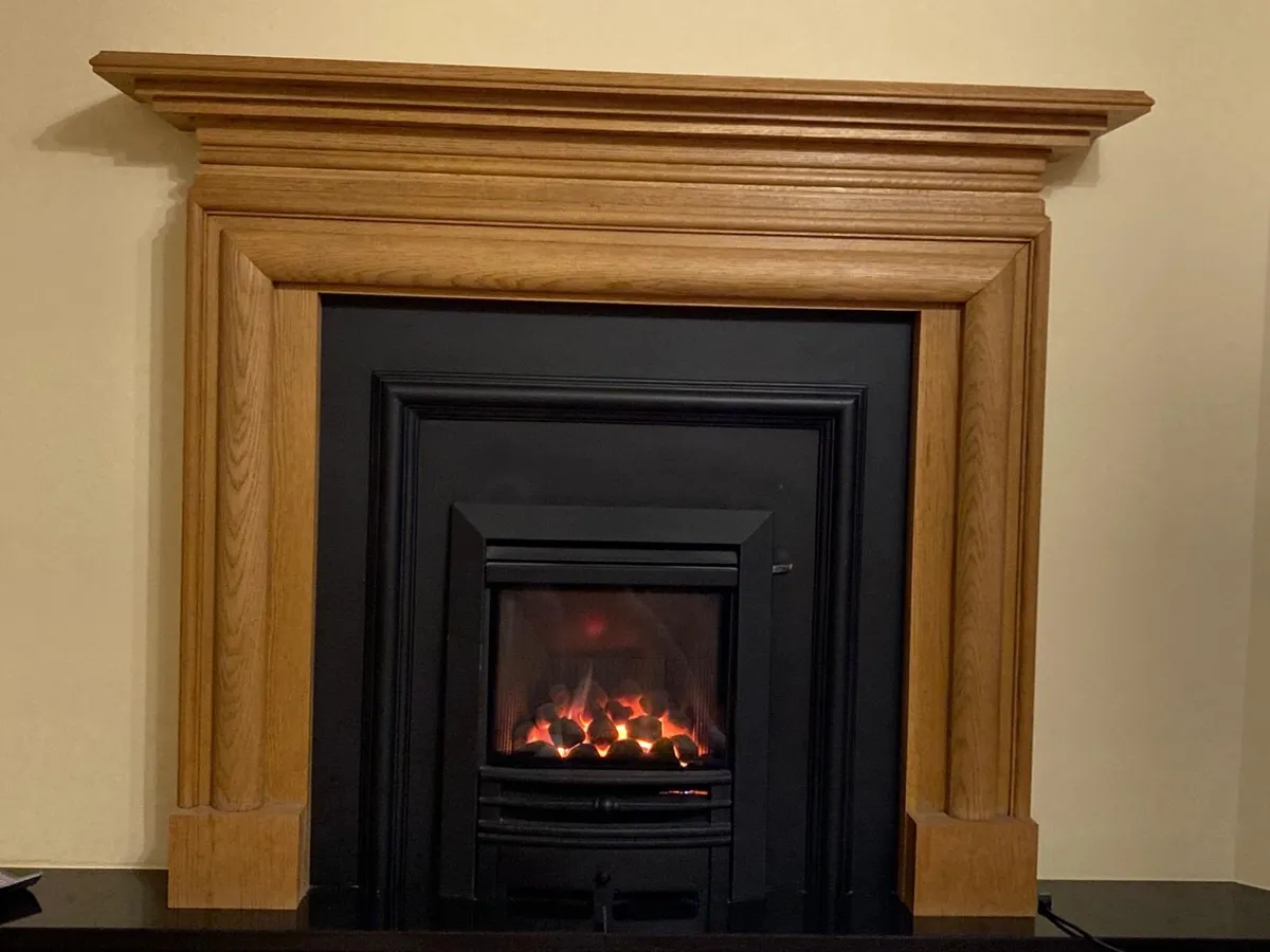 Gas Fire and solid wood surround - Image 3