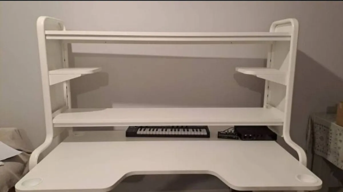 White Steel Gaming Desk - Image 2