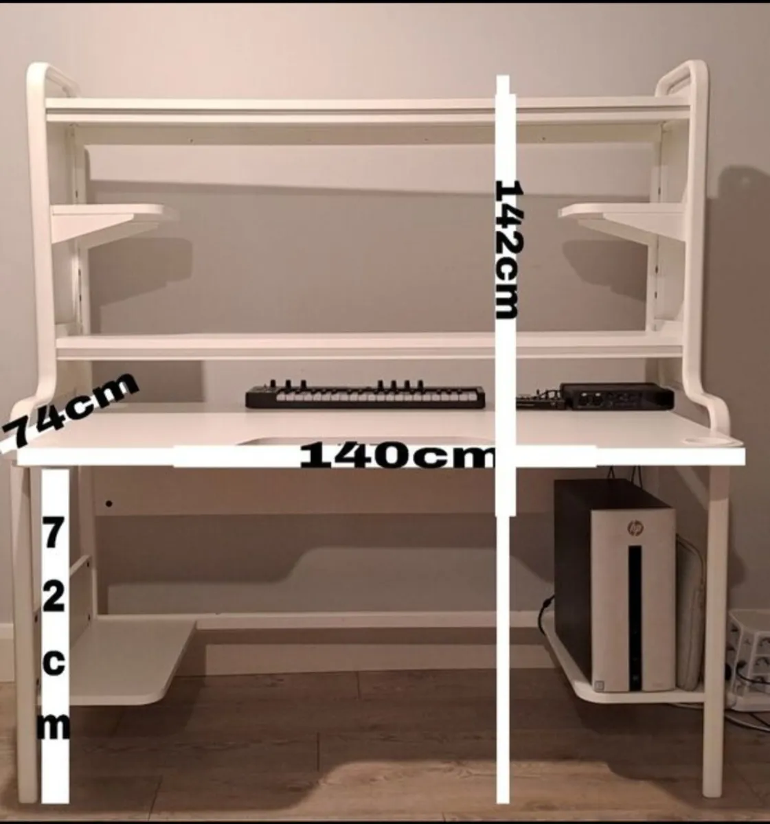 White Steel Gaming Desk - Image 3
