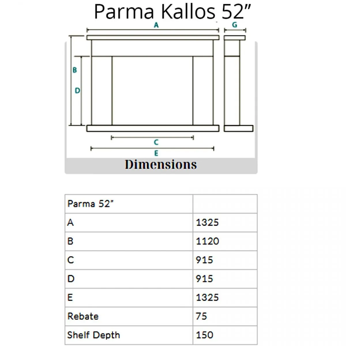 Parma 52'' Kallos Fireplace Surround - Image 2