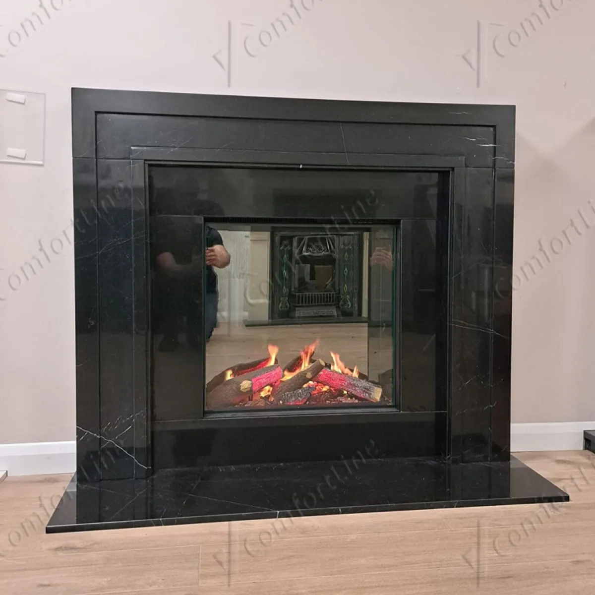 Parma 52'' Nero - Black Marble Fireplace Surround - Image 1