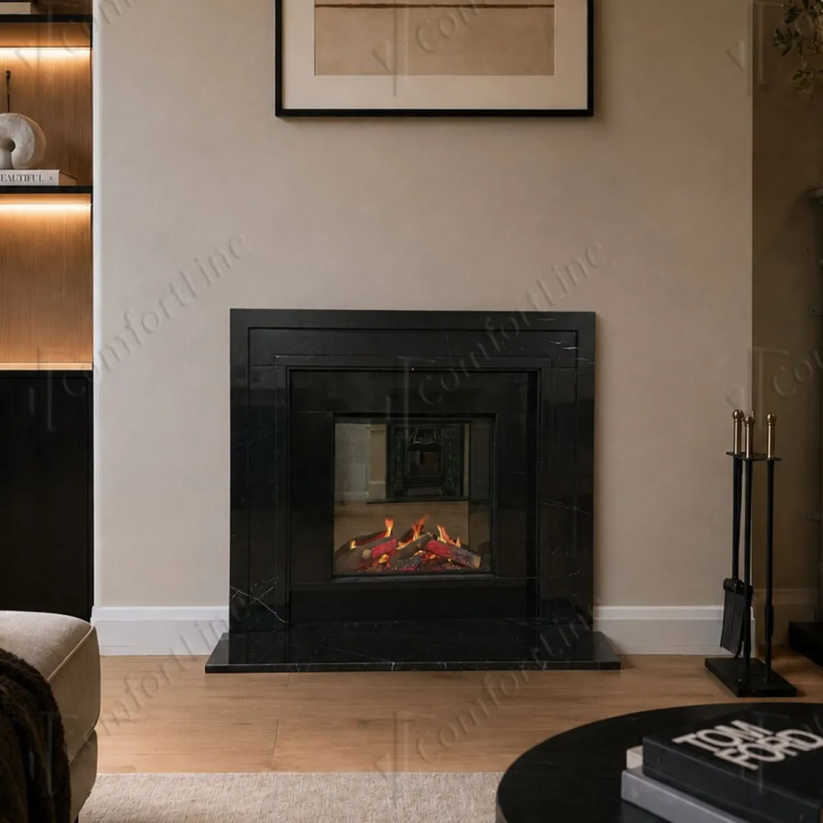 Parma 52'' Nero - Black Marble Fireplace Surround - Image 3