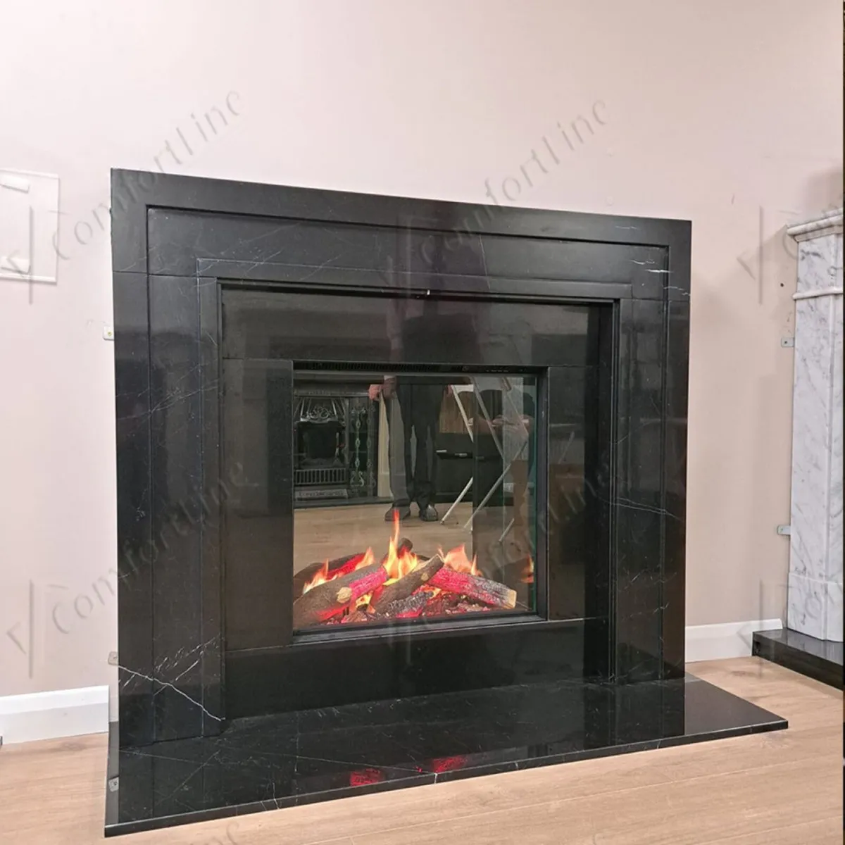 Parma 52'' Nero - Black Marble Fireplace Surround - Image 4