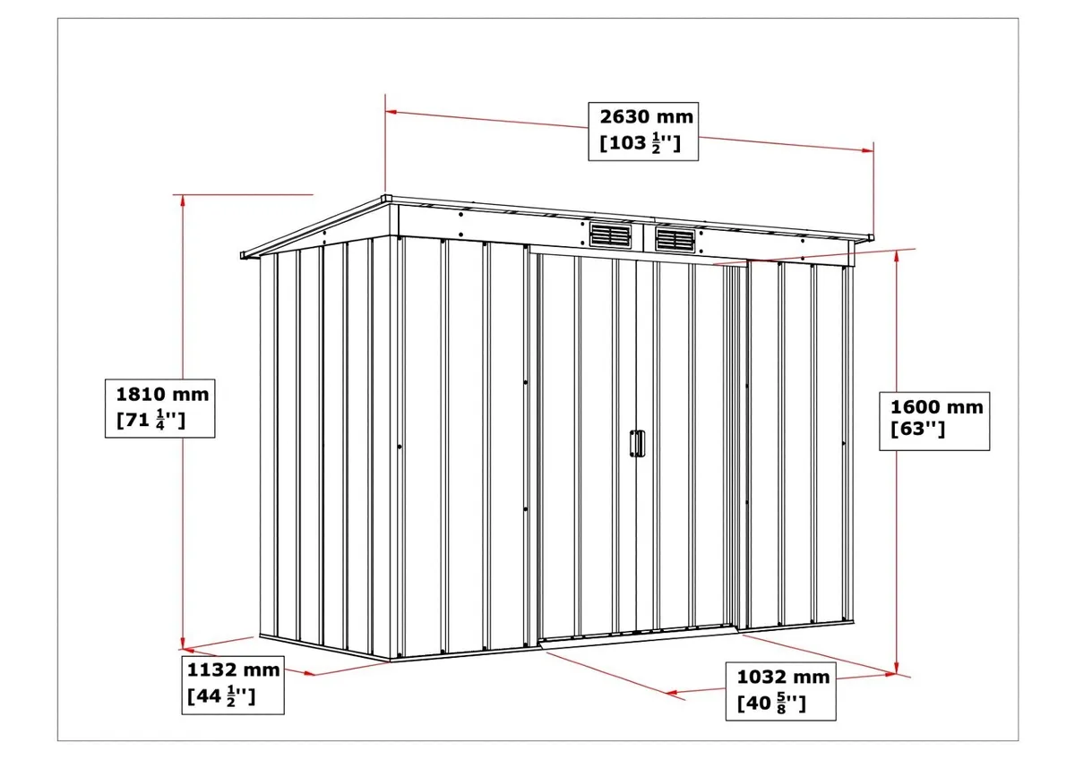 🏡 8x4 ECO PENT STEEL GARDEN SHED – ANTHRACITE GRE - Image 3