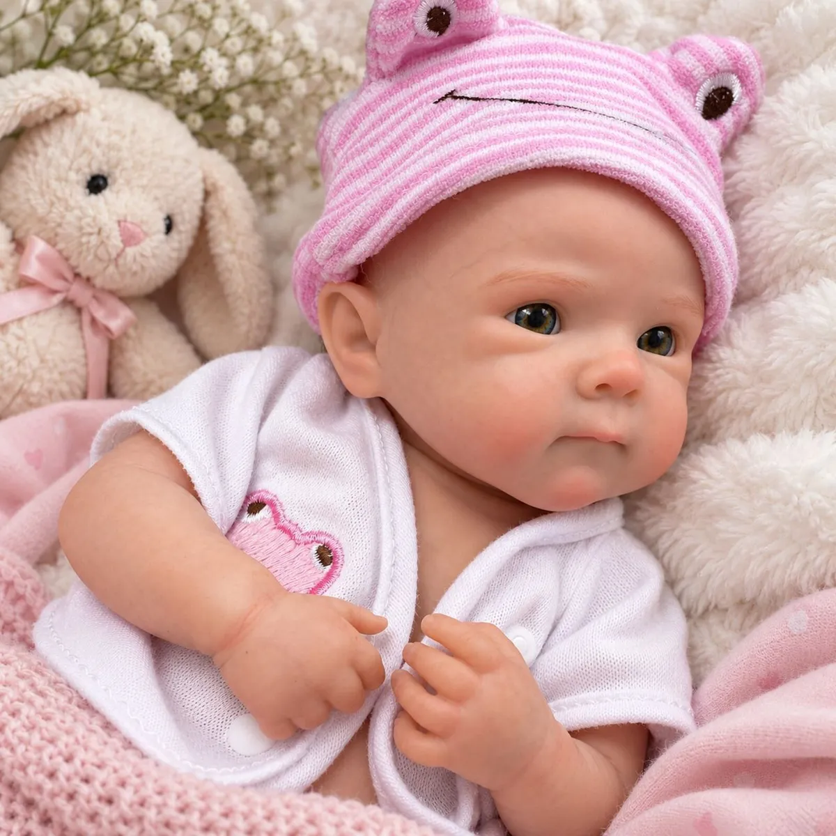 Full Body Silicone Reborn Baby Girl Doll – 0.9kg W - Image 1