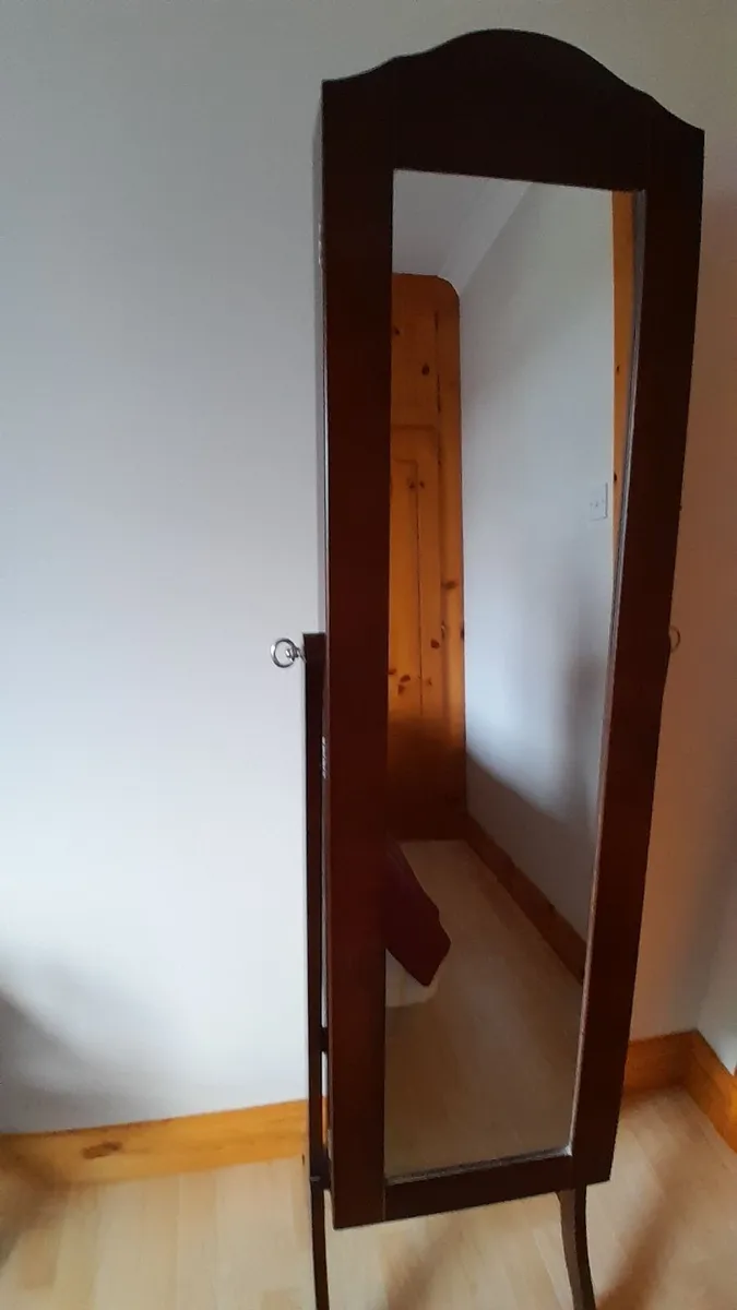 Jewellery Mahogany Armoire Mirrored Cabinet - Image 1