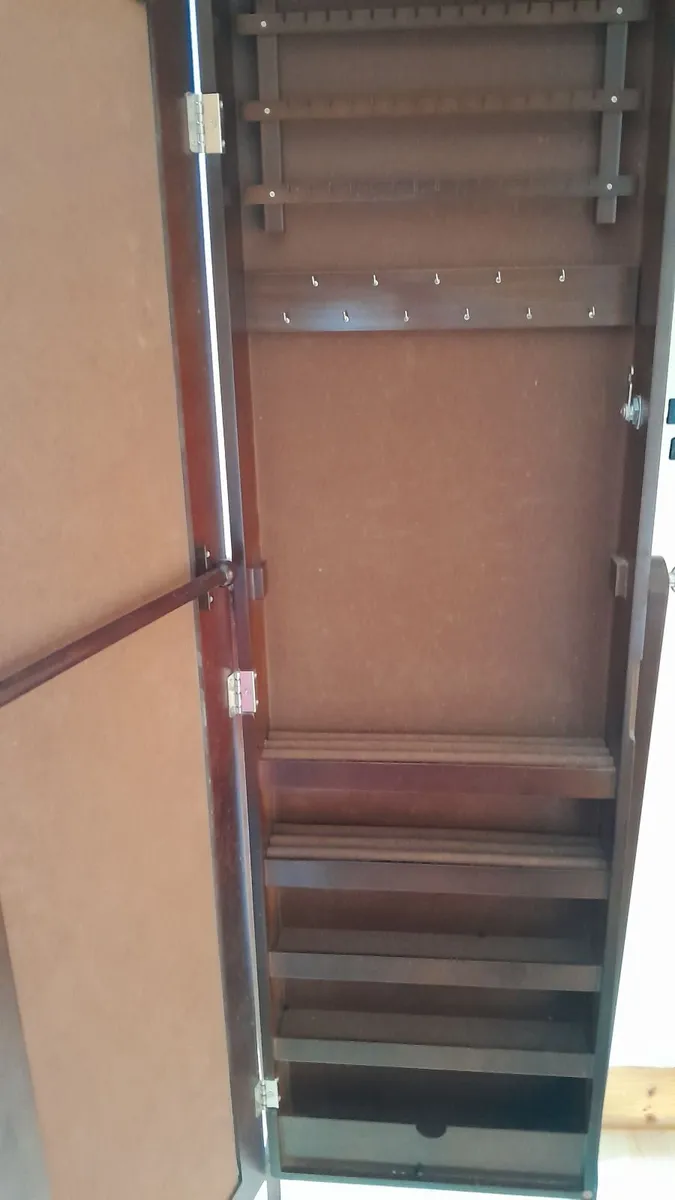 Jewellery Mahogany Armoire Mirrored Cabinet - Image 3