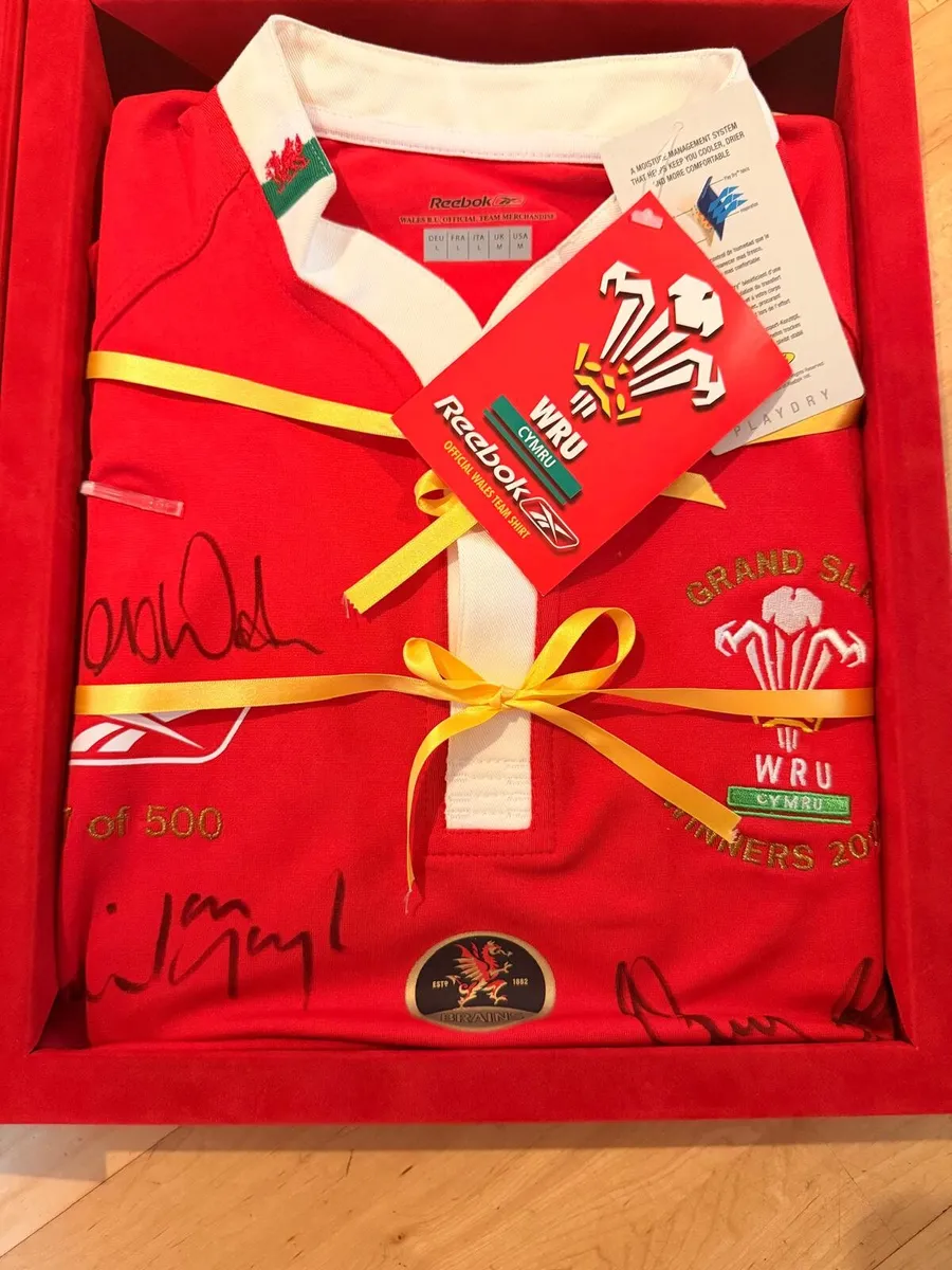 2005 Wales Grand Slam Boxed Signed Jersey - Image 1
