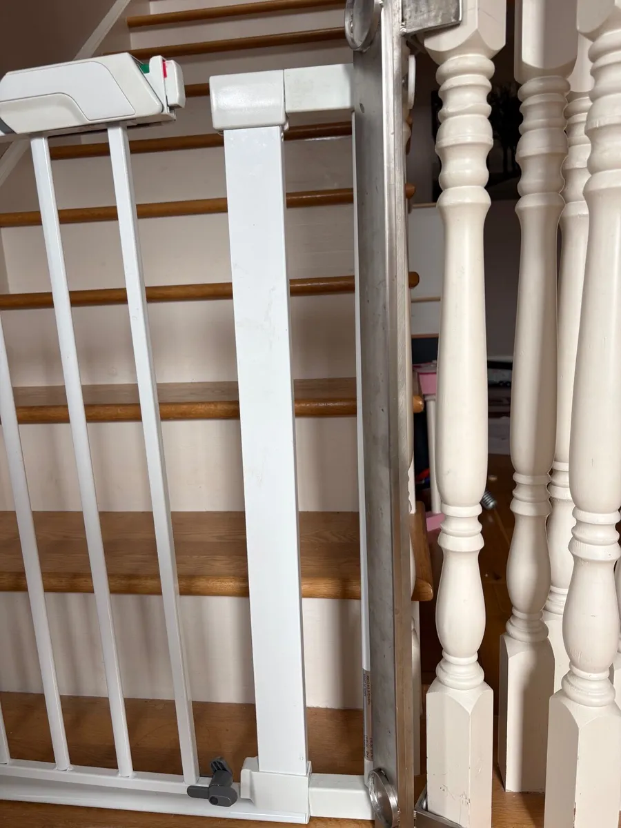 Stair Gates x2 and stainless steel piece - Image 1