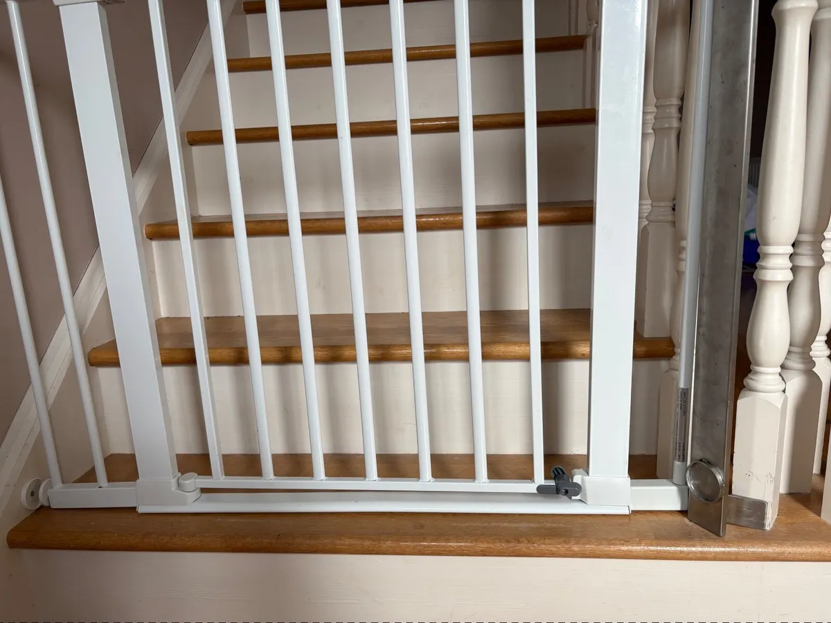 Stair Gates x2 and stainless steel piece - Image 2