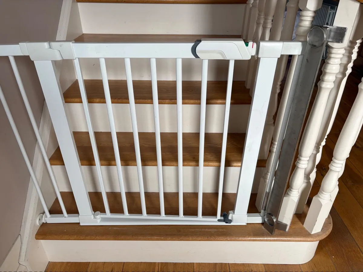 Stair Gates x2 and stainless steel piece - Image 3