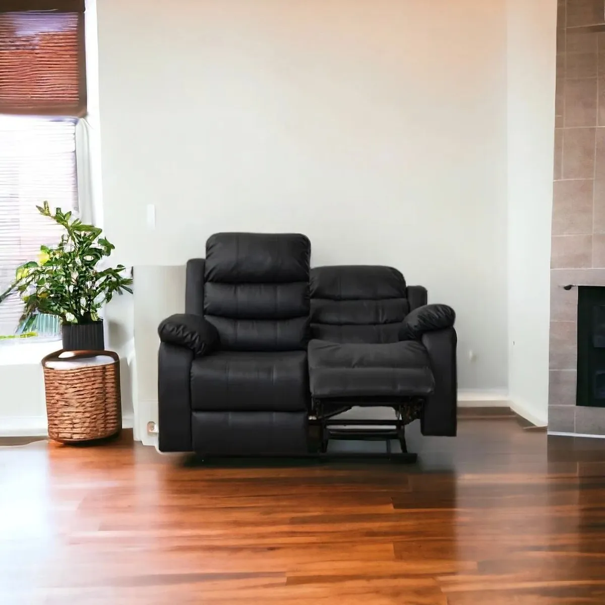 🛋️2-Seater Recliner Sofa – Black - Image 3