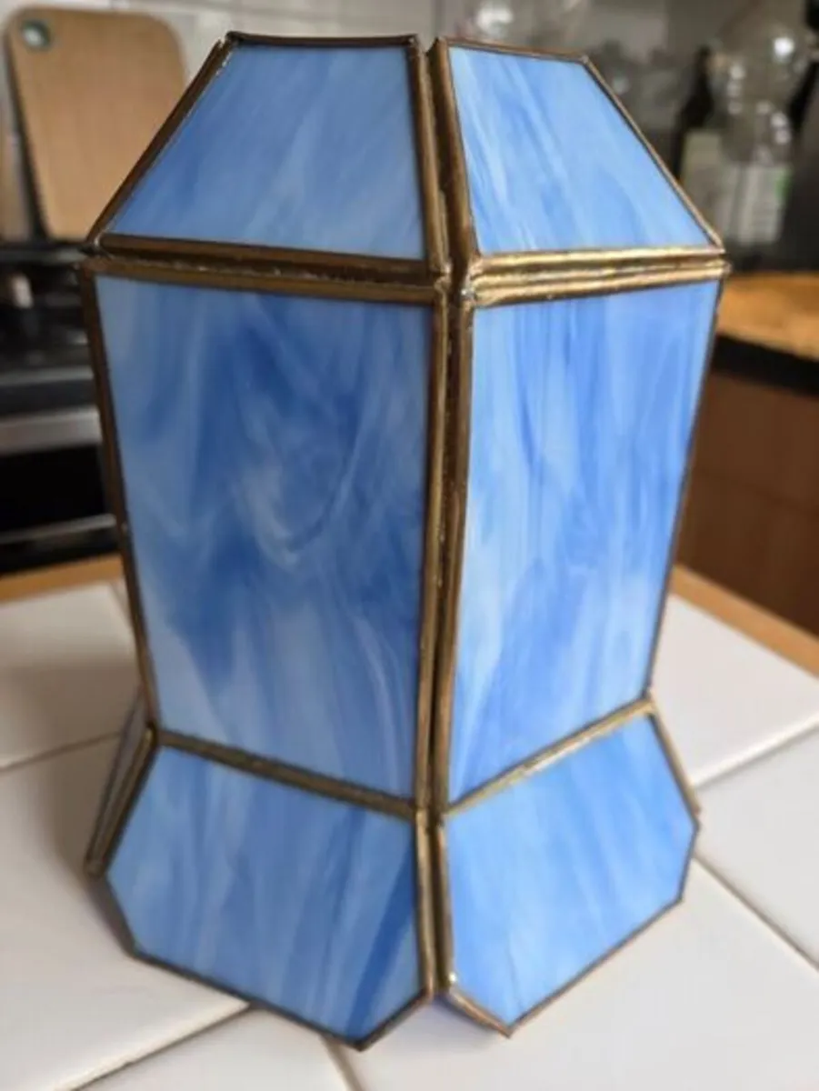 Blue Glass Ceiling Lampshade - Image 1