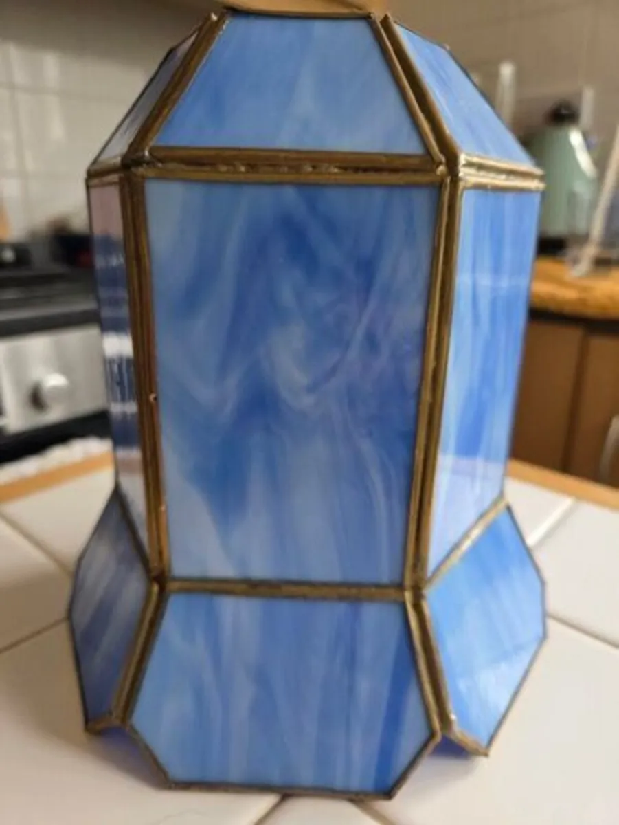 Blue Glass Ceiling Lampshade - Image 2